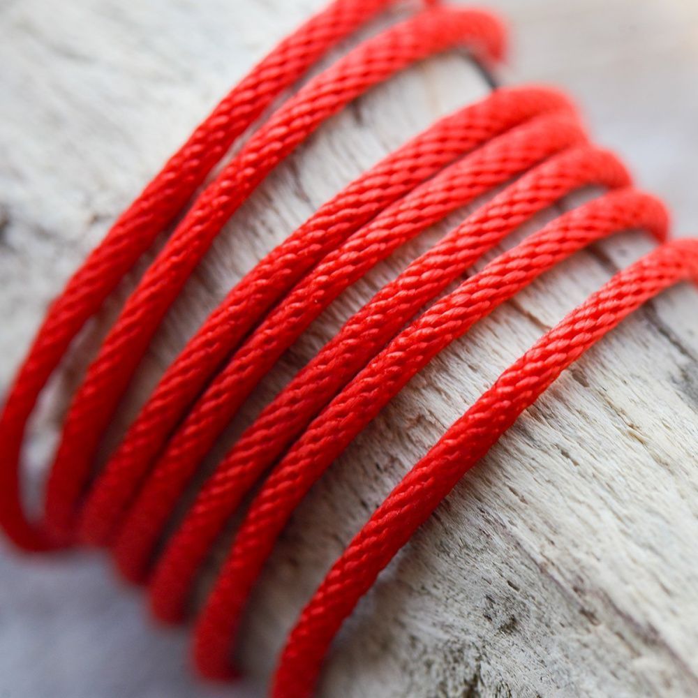 шнур, полиэстер, круглый, цвет красный, 2 мм  