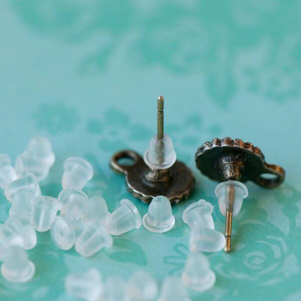 фиксаторы для сережек силиконовые, размер 5х4 мм