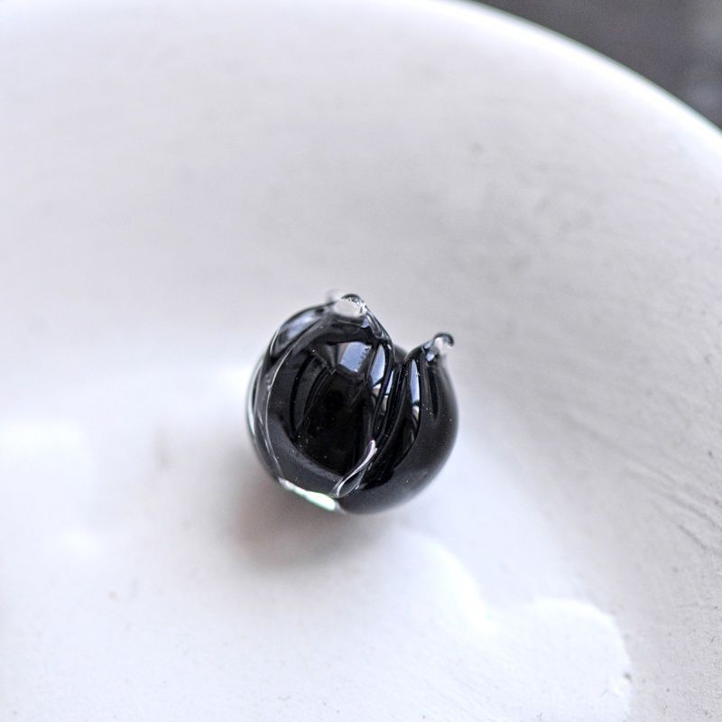 бусина, мурано "ландыш", черный, 7х7 мм