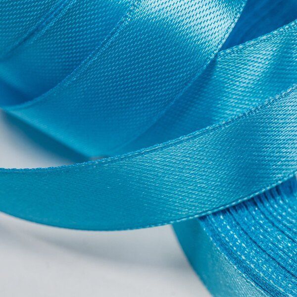 лента, атлас цвет голубой, ширина 15 мм ленты