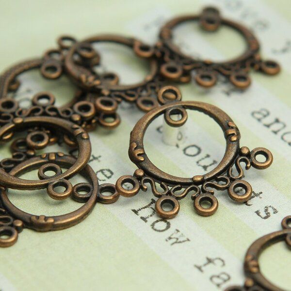 коннектор "каори", цвет красная медь, 26x25x3 мм