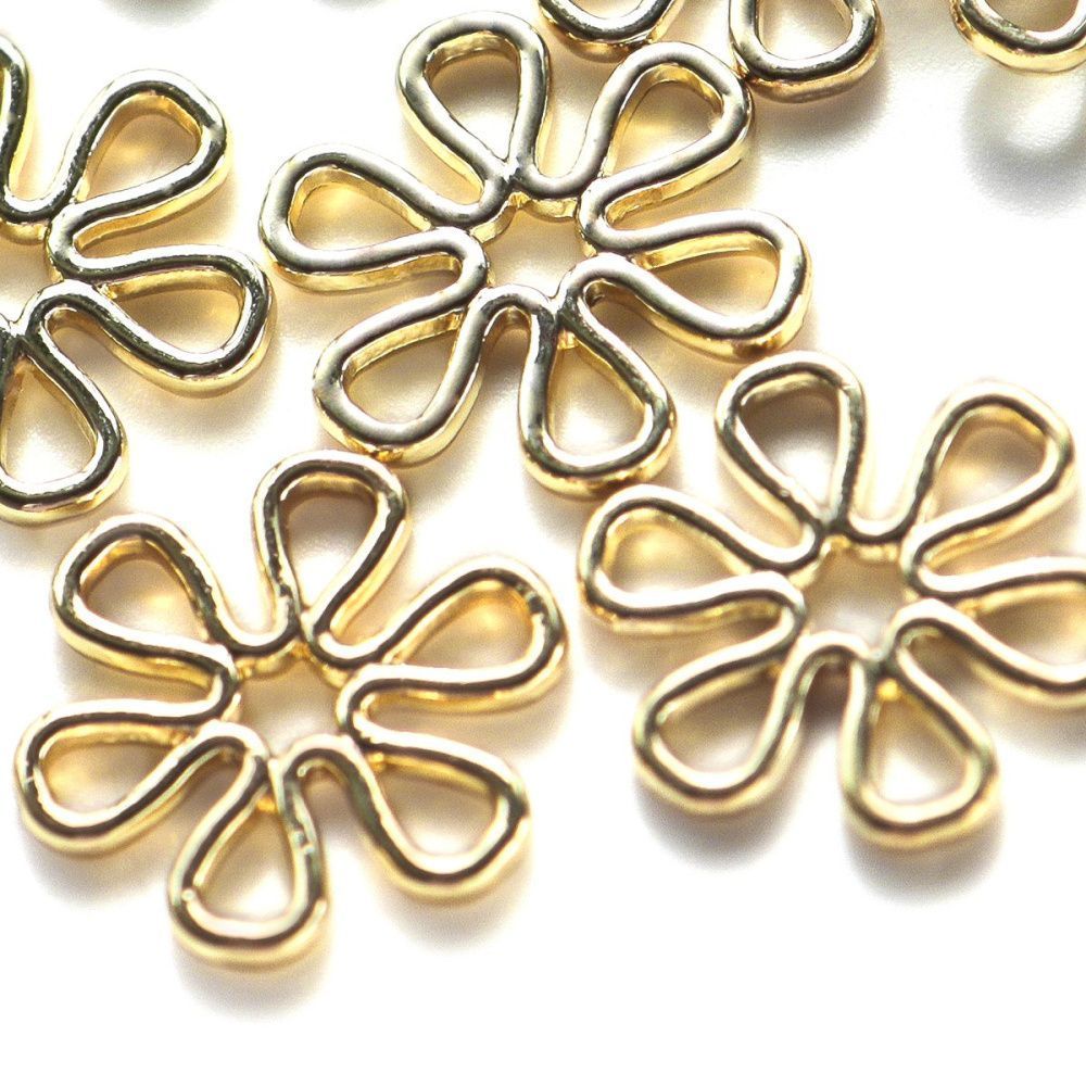 коннектор "цветок", цвет св.золото, 18x16.5x2 мм