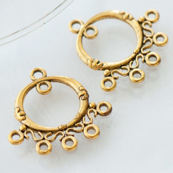 коннектор "каори", цвет античное золото, 26x25x3 мм