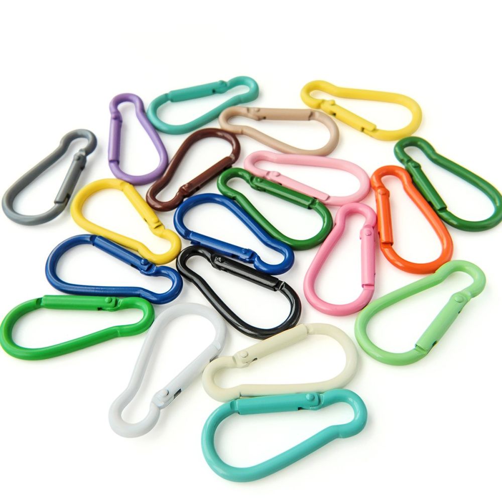 замочек-карабин "рейнбоу", цветовой микс, 46x22.5x4.5 мм