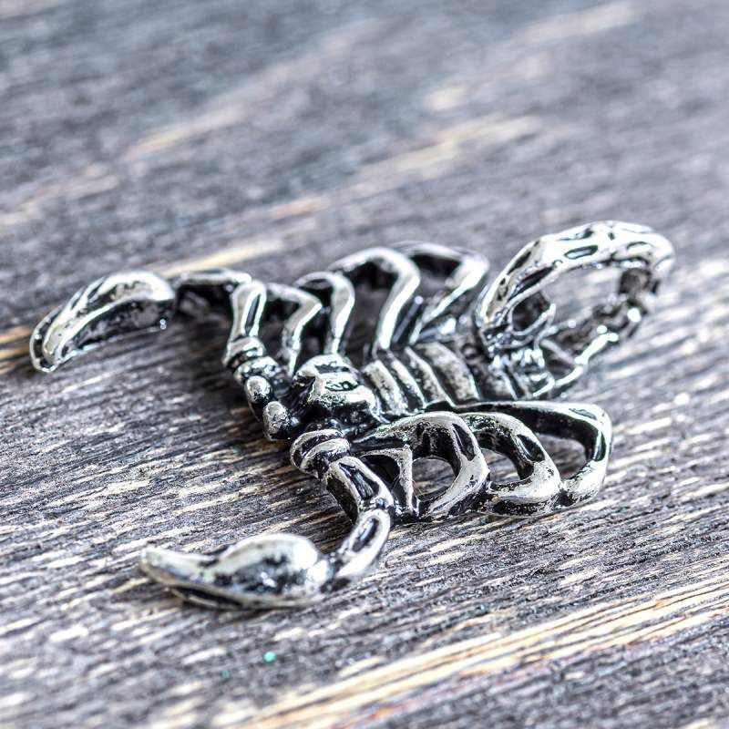 подвеска металлическая "скорпион", цвет античное серебро, 39x28x10 мм