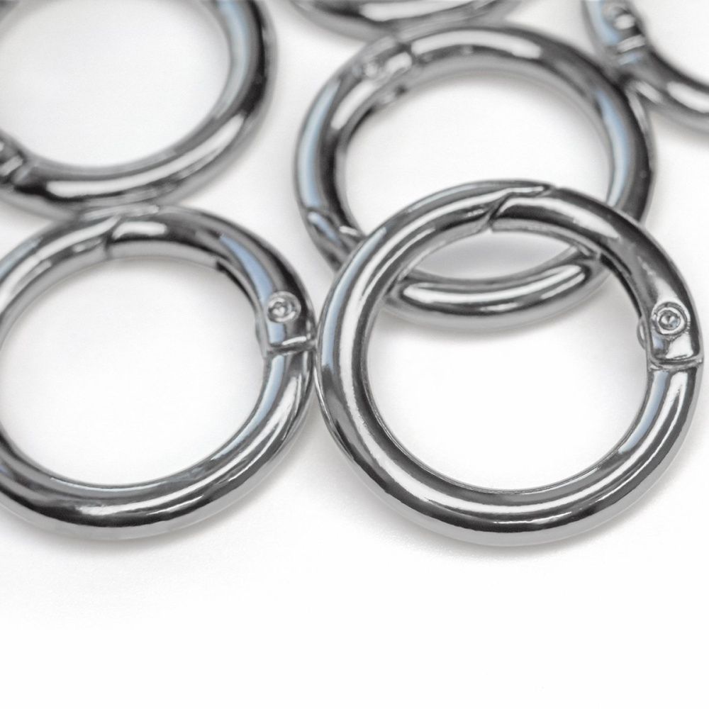 Замочки замок-кольцо для брелоков, цвет платина, 27x4 мм