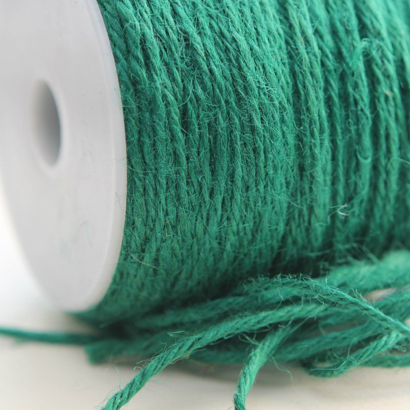шнур конопляный, цвет изумрудный, 2 мм (уп 5 м)