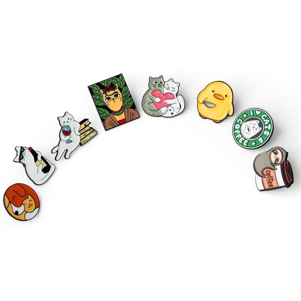 значок металл "фрида кэто", эмаль, цвет зеленый, 33x26x1 мм