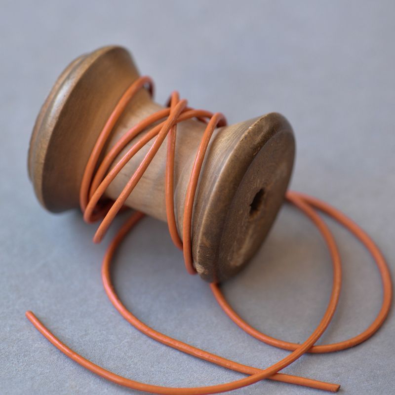 шнур кожаный, цвет меди, диаметр 1.5 мм