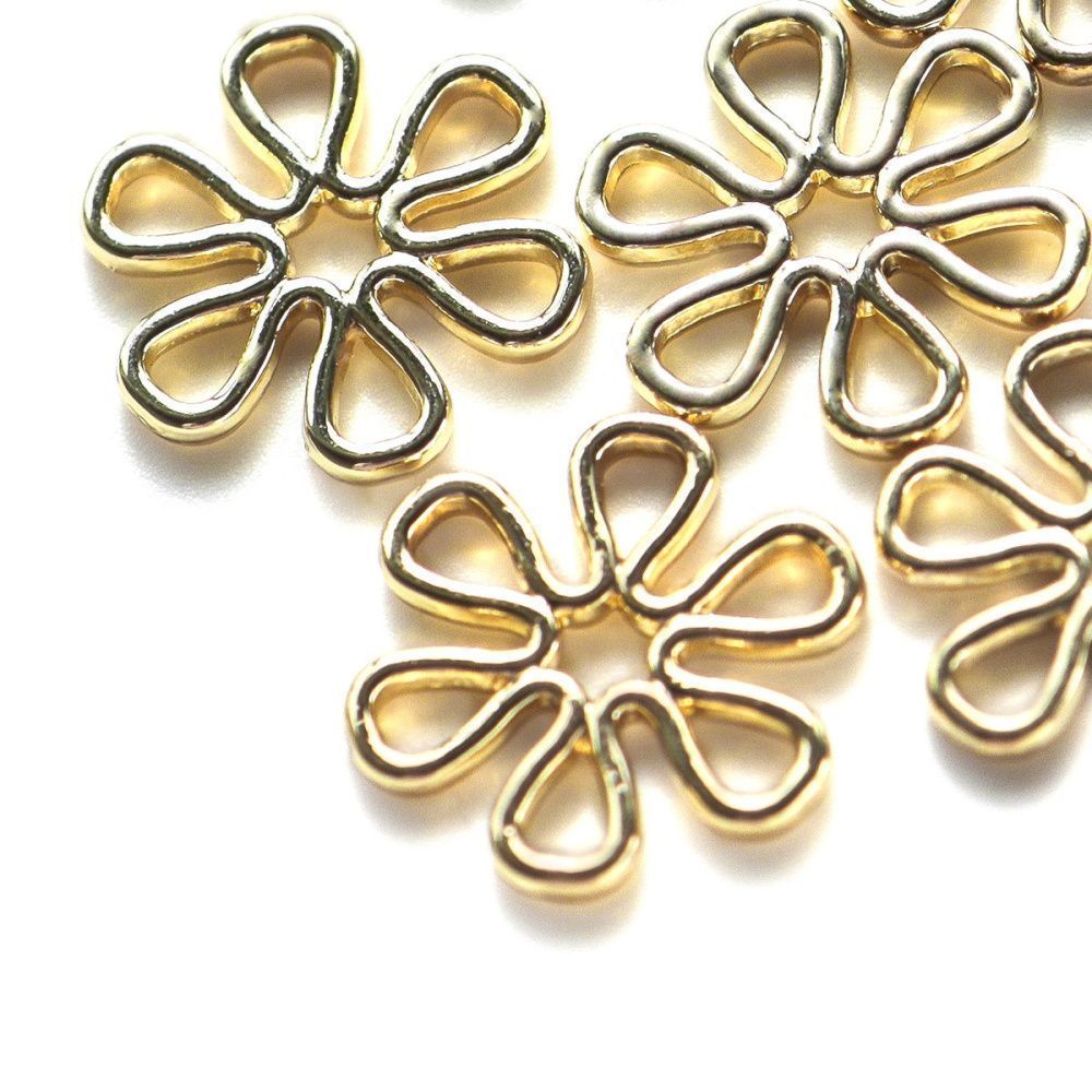 коннектор "цветок", цвет св.золото, 18x16.5x2 мм