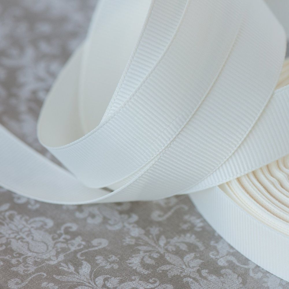 лента репсовая, цвет слоновая кость, ширина 20 мм ленты