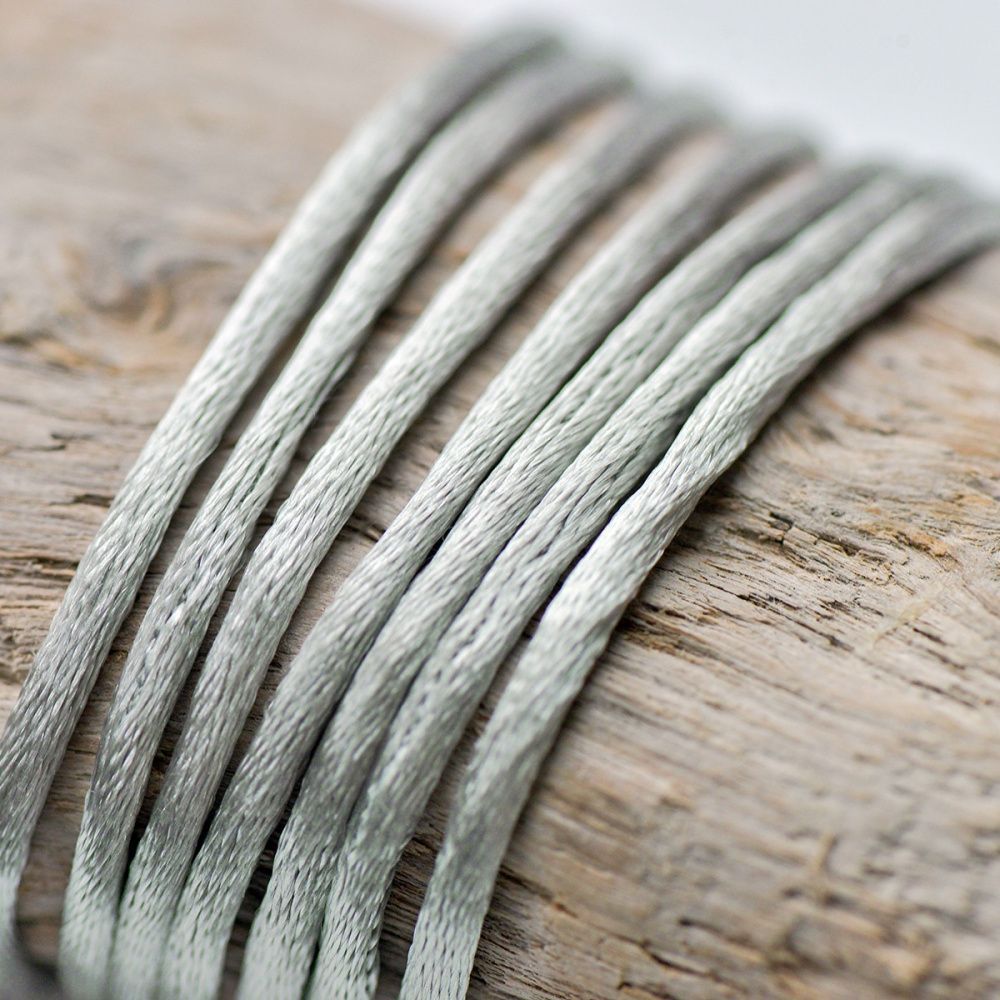 шнур атласный для кумихимо, цвет стальной, 2 мм