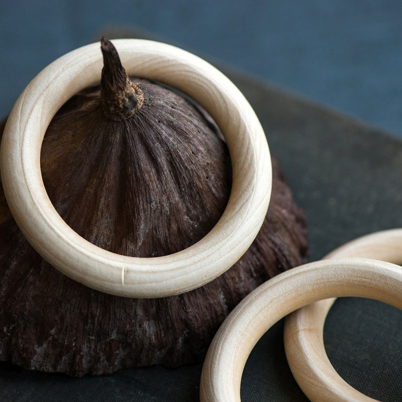 коннектор деревянный, кольцо, цвет натуральный, 70x10 мм