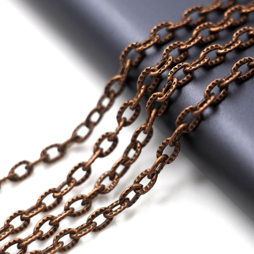 цепочка "бран", цвет красная медь, звено 1х3.6х5.4 мм