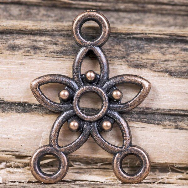 коннектор "плюмерия", цвет красная медь, 17.5х12х2 мм