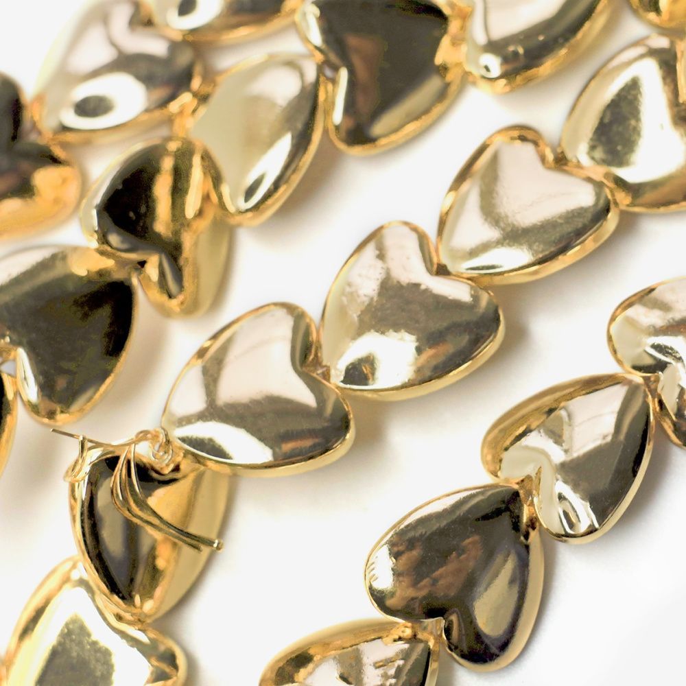 бусина гематит синт., металлизир., сердечко, цвет красное золото, 12x13x4 мм