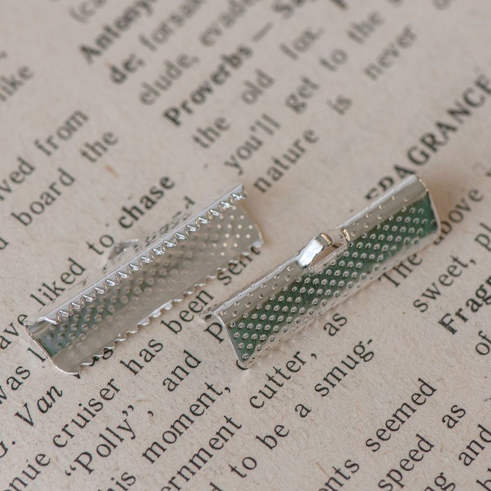 зажим для ленты, цвет серебро, 25x8 мм