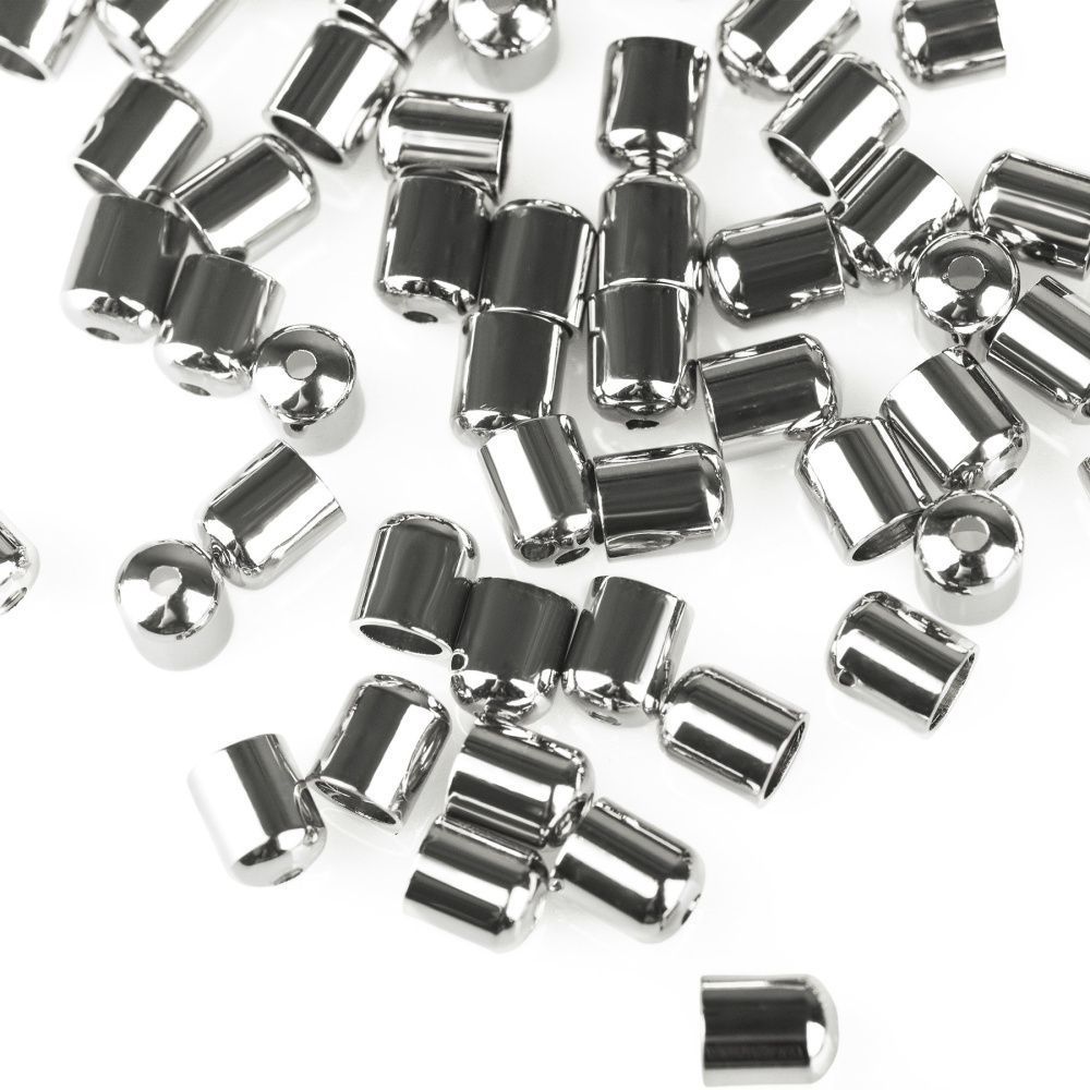 колпачок-наконечник "боул", для шнура, цвет платина, 5x4 мм