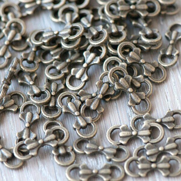 коннектор "фиокко", цвет античная бронза, 16x6x3.5 мм