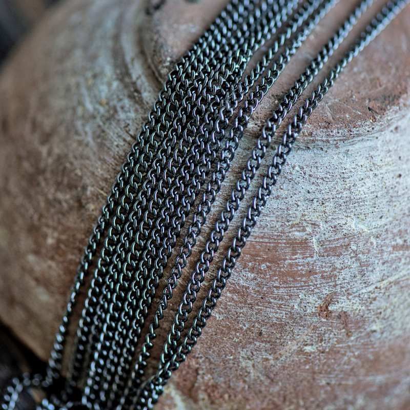 цепочка "твисти", цвет черный, звено 2.5x2x0.6 мм