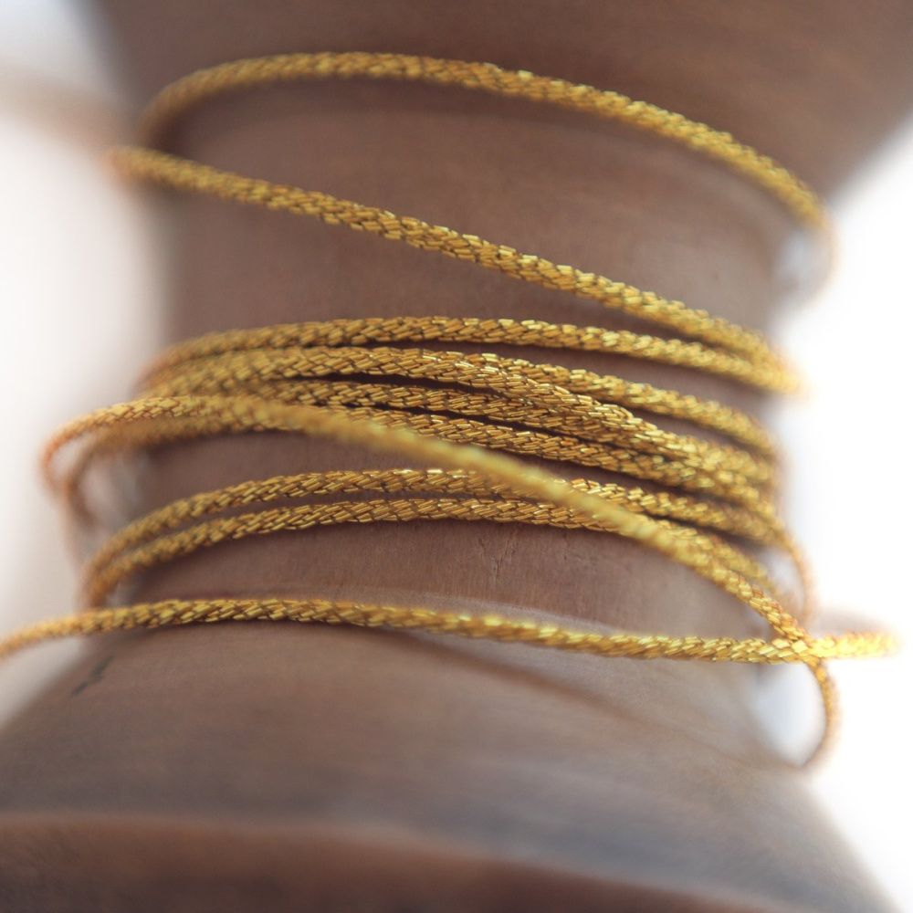 нить металлик витая, цвет золото, 0.8 мм, 25 м
