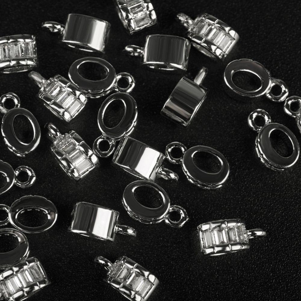 бейл "грид", покрытие платина/циркон, 9.5x4x5 мм