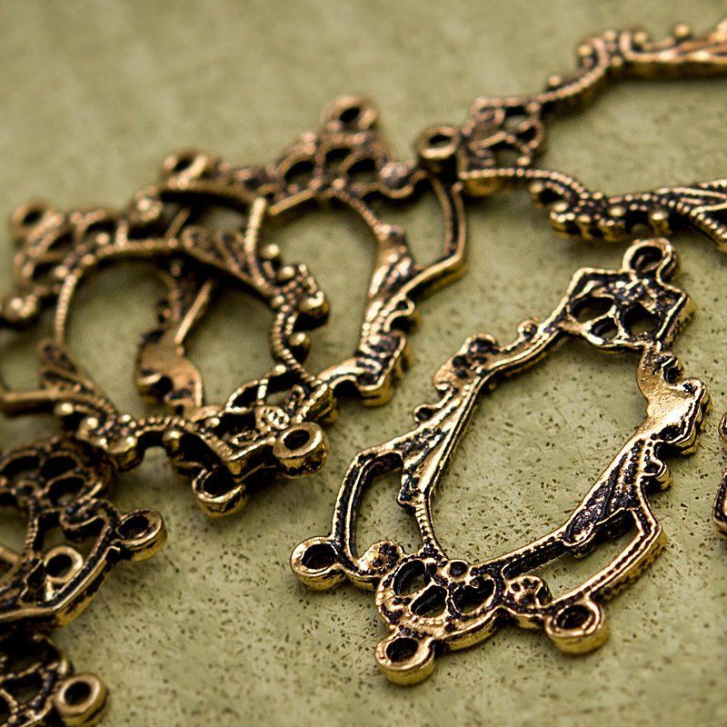 коннектор "барокко", цвет золото, 27x16.5x1.5 мм