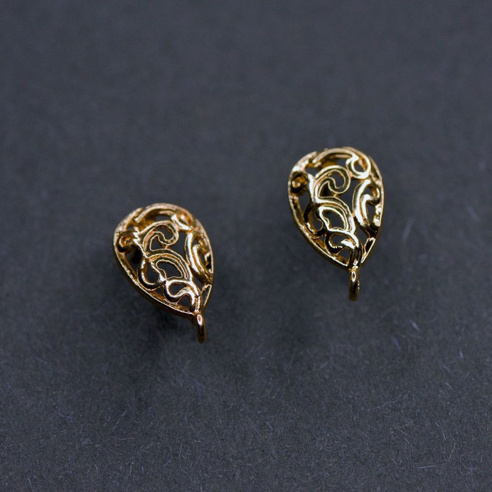 пуссеты "юнона", позолоченные, 15.5x10x15 мм