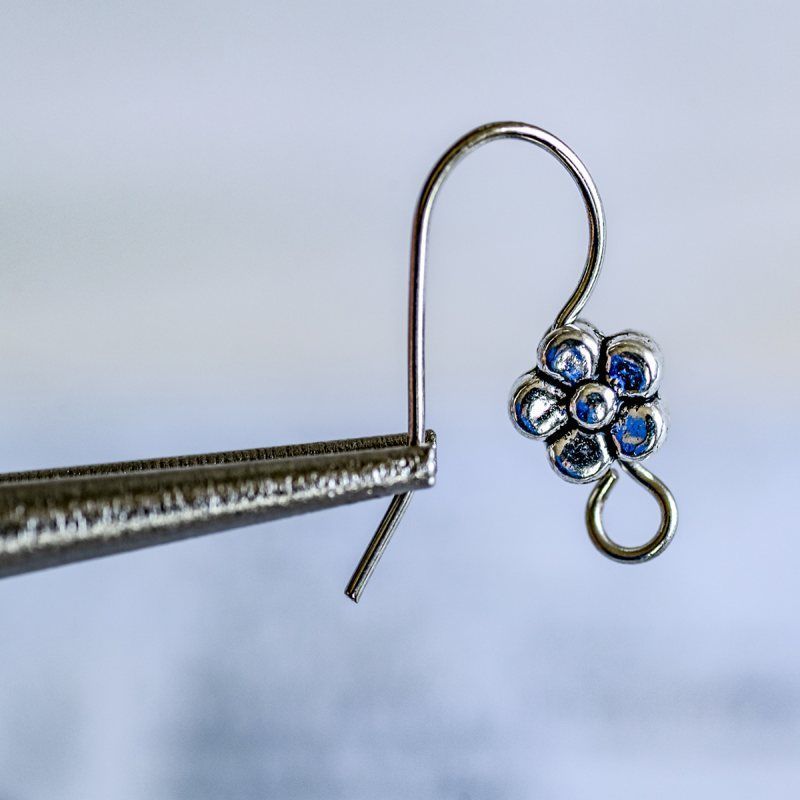 швензы "цветок", цвет античное серебро, 18х18х3 мм