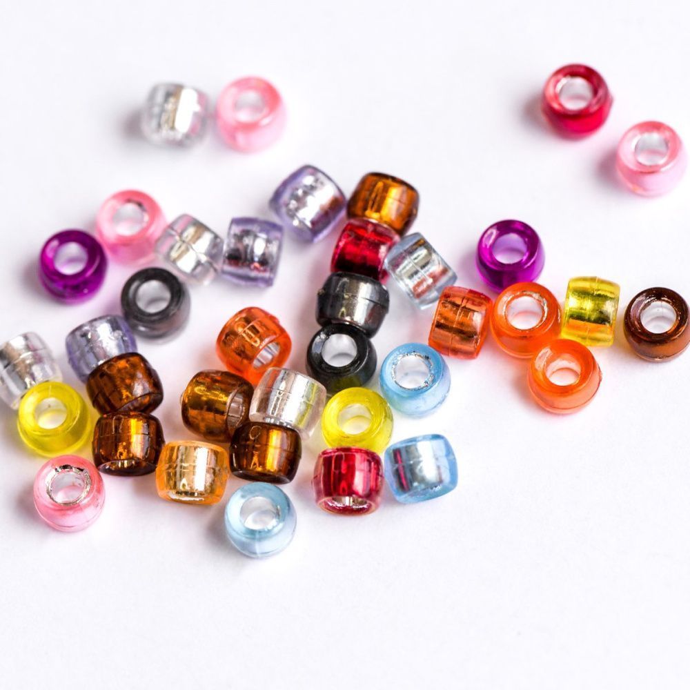 бусина, акрил "барабан", цветовой микс, 6х6 мм