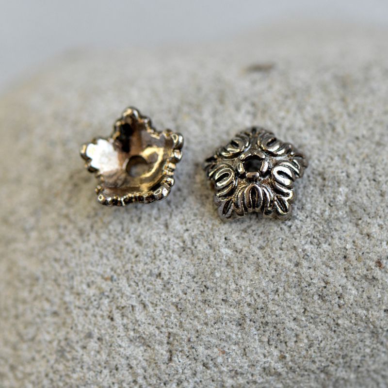 шапочка для бусин "барокко", цвет черный, 10x4 мм