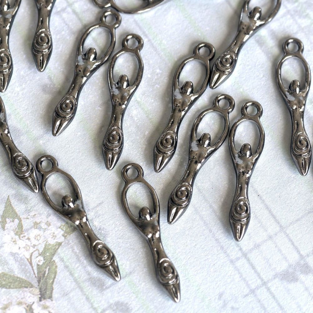 подвеска металлическая "тика", цвет черный, 17х5х2 мм