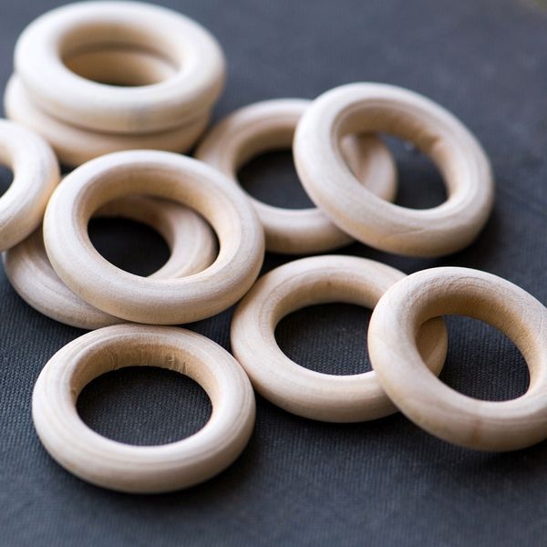 коннектор деревянный, кольцо, цвет натуральный, 30x6 мм