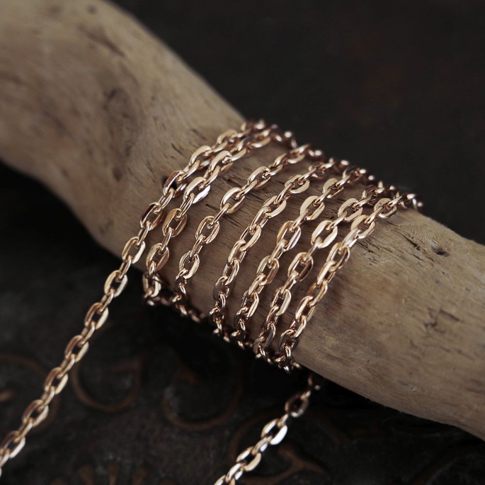 цепочка "овал", цвет розовое золото, звено 3х2х0.5 мм