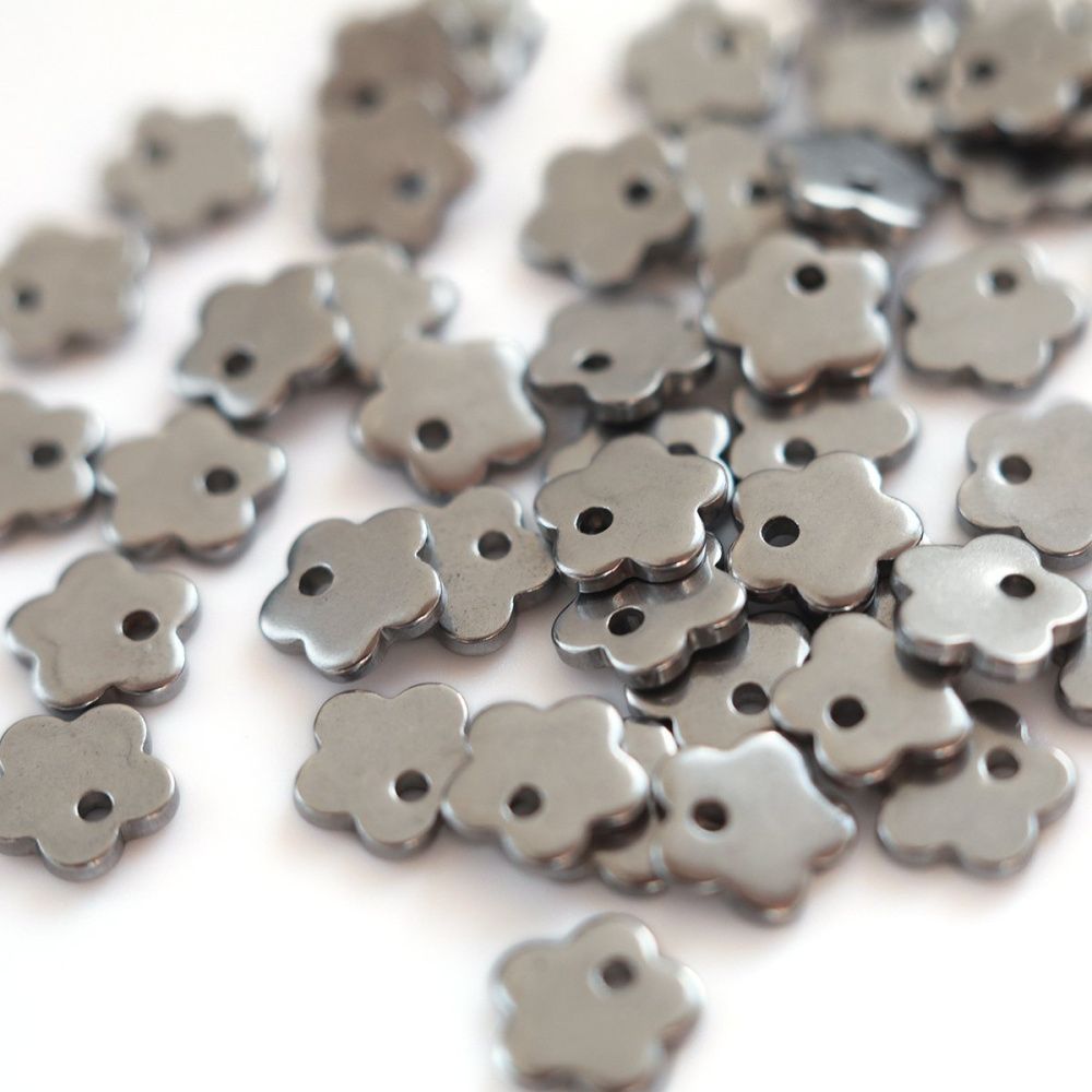 подвеска стальная "цветочек", цвет стальной, 7x7x1 мм