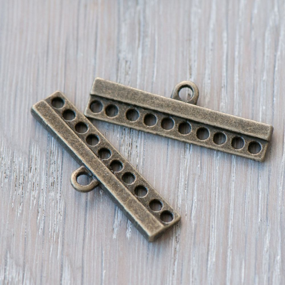 коннектор "шатлен", цвет античная бронза, 9x28x2.5 мм