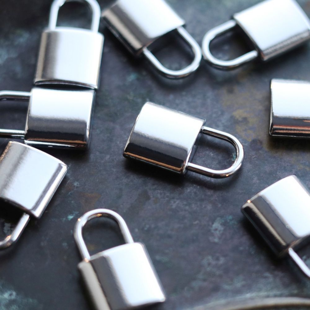 подвеска металлическая "замок", цвет платина, 18x11x4 мм