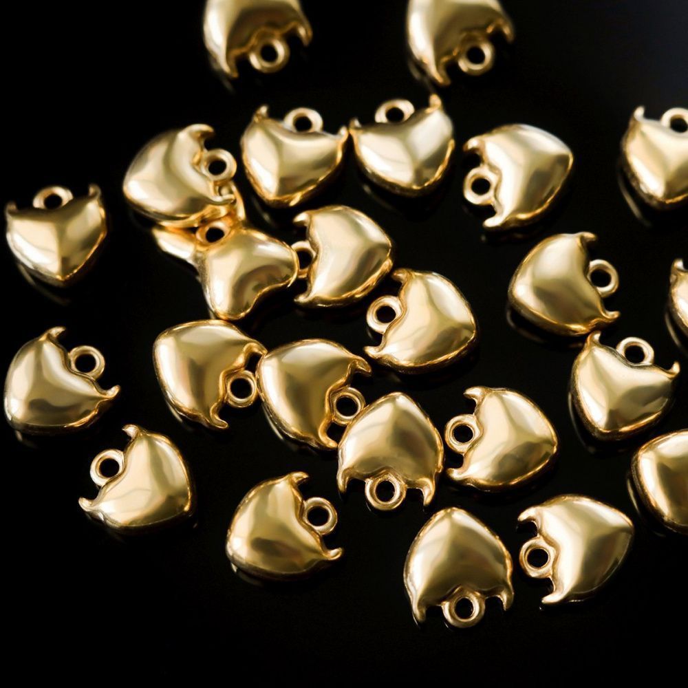 подвеска сталь "№13", позолота, 8x7x4 мм