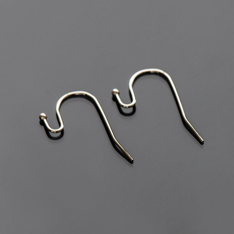 швензы "крючок", металл, покрытие родием, 20х13х0.8 мм