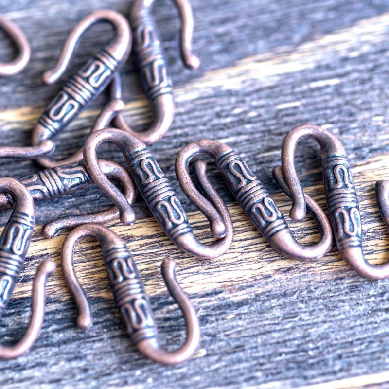 Замочки застежка "тибет", цвет красная медь, 22x6.5 мм