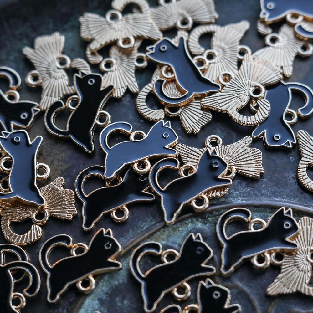 коннектор "котейка", эмаль, цвет черный, 16x19x1.5 мм