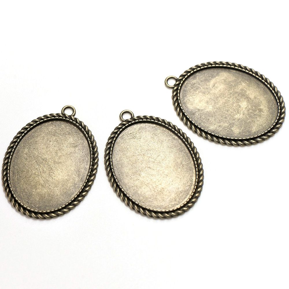 сеттинг овальный "катри", цвет античная бронза, 51x37x2 мм