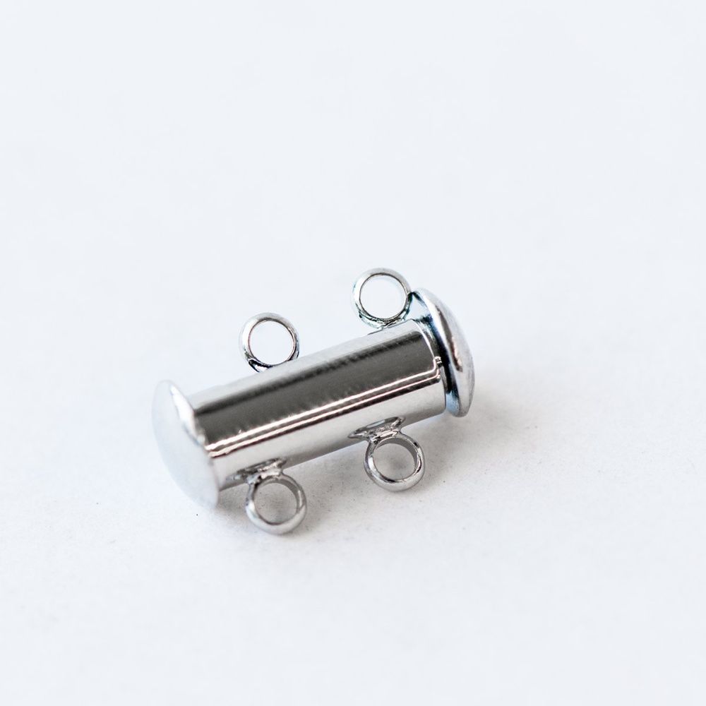 застежка "слайдер" многорядная, цвет платина, 15х11.5х6 мм