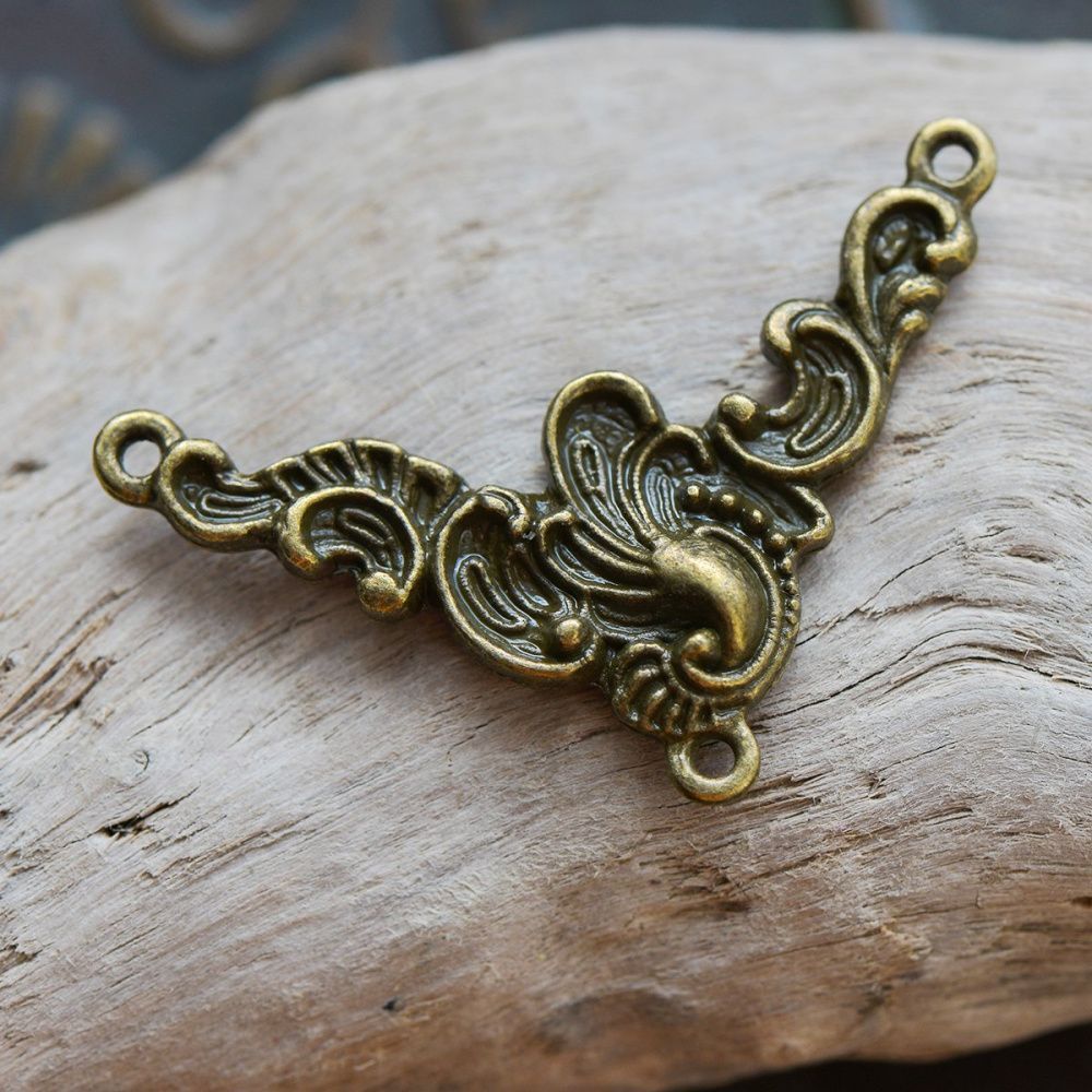 коннектор "рококо", цвет античная  бронза, 43x25 мм
