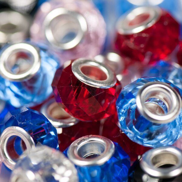 ес бусина граненая, стекло, цветовой микс, 14х10 мм