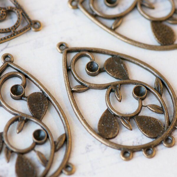 коннектор "вьюнок", цвет античная бронза, 41х21х1 мм 