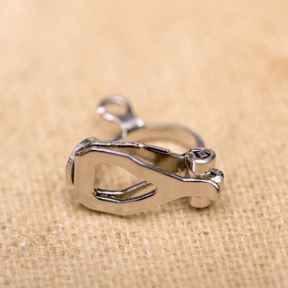 основа для клипс с петлей, цвет платина, 13x6x7 мм