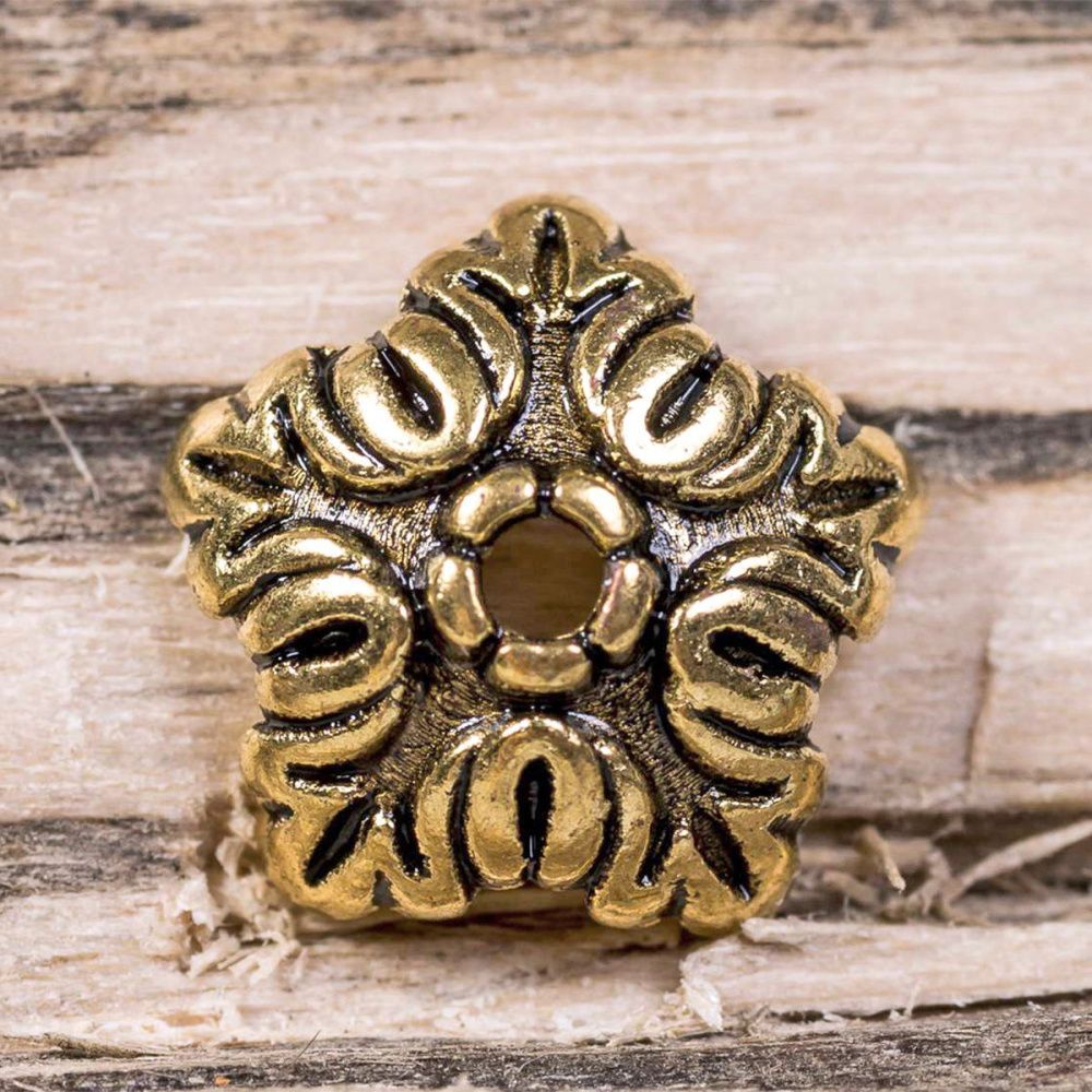 шапочка для бусин "барокко", цвет античное золото, 10х4 мм