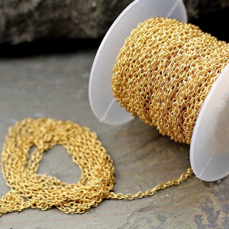 цепочка "кросс миди", цвет золото, звено 5,5x4x1 мм