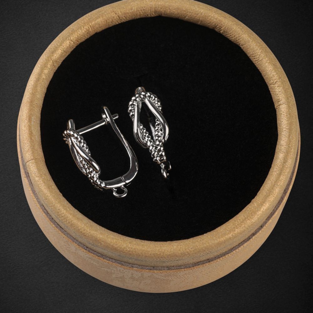 швензы "нодо", покрытие платина, 18.5x12x6.5 мм 